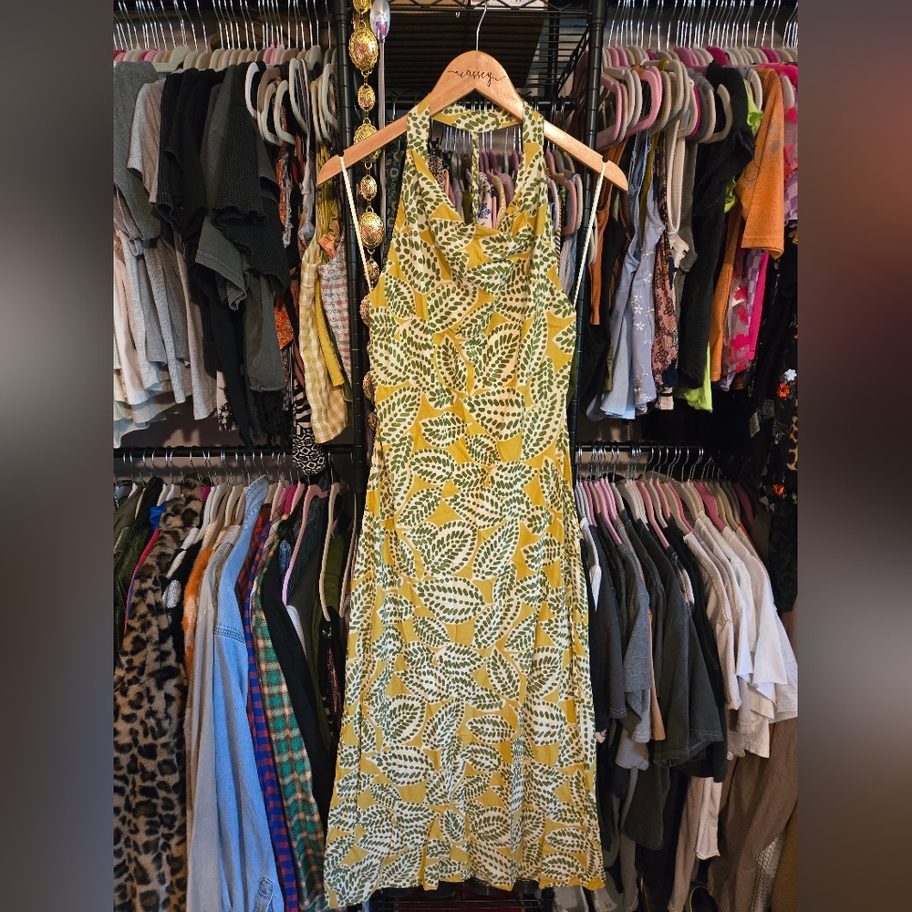 Zara Yellow and Green Floral Maxi Dress